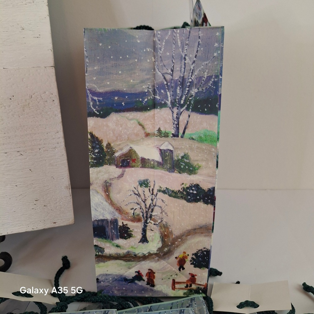 Vintage 1999 Pizzazz Jean Tucker Winter Folk Art 40 Piece Gift Bag Lot - Picture 5 of 7